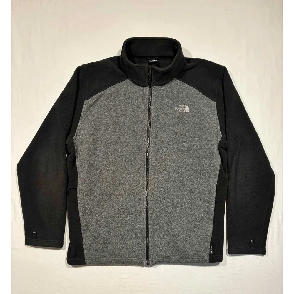 The‎ North Face Mens XXL FlashDry Fleece Full Zip Jacket Gray Black Colorblock